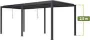 PERGOLA OGRODOWA LUXE 5.8X3X2.5M ANTRACYT Z OŚWIETLENIEM LED