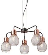 Redo 01-1580 - Lampa wisząca na lince EDISON 5xE27/42W/230V śr. 53 cm czarna/miedziana