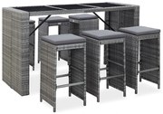 Komplet szarych mebli ogrodowych rattanowych T4-B78