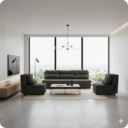 Zestaw KIMO funkcja spania sofa fotele Family Meble c. szary Ramona welur