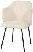 Kremowe krzesło sztruksowe na czarnych nogach D1-L83