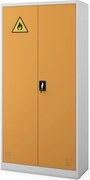 Szafa na chemikalia MARIA, 900 x 1850 x 400 mm, szaro-żółta
