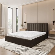Masseno Łóżko Tapicerowane DEMERA z pojemnikiem na pościel 140x200 cm - Brązowy, MAGIC VELVET 2205