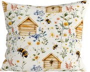 Bawełniana poszewka na poduszkę WOODEN HOUSES POLY 45x45 cm, kolorowa