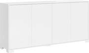 Komoda 4-drzwiowa Lumina 172x40x83 cm, biały połysk