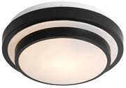 Nowoczesna lampa sufitowa czarna z białą 25 cm IP44 - Walden