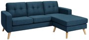 Kanapa narożna dwustronna BARTOLOME z tkaniny – kolor ciemny niebieski