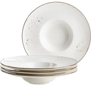 Mäser 4-częściowy zestaw talerzy dla smakoszyPintar Białe brązowe kropki 26 cm