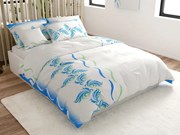 PrzytulneMieszkanie.pl PrzytulneMieszkanie.pl Pościel z mikrosatyny SOFTURE, biało-niebieska Rozmiar pościeli: 70 x 90 cm | 140 x 200 cm