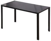 HOMCOM Stół jadalniany kuchenny nowoczesny design 120x60x75 cm czarny do salonu lub kuchni | Aosom PL