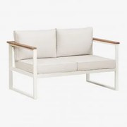 Sofa Ogrodowy 2-osobowy Z Aluminium Lipov Gardenia Biel - Sklum