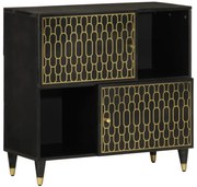 Czarna designerska szafka na nóżkach z drewna mango N5-P17