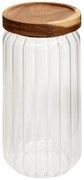 Szklany pojemnik na żywność HARMONY z drewnianą pokrywką