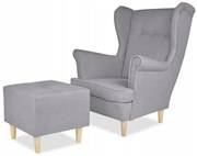 Uszak z pufą fotel skandynawski siwyPRODUCENT