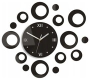 Zegar na ścianę nowoczesny naklejany ozdobne elementy cichy mechanizm loft