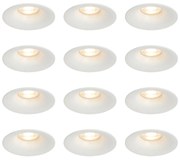 Zestaw 12 białych opraw wpuszczanych GU10 50 mm - Gijs Nowoczesny Oswietlenie wewnetrzne