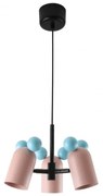 Jasnoniebiesko-różowa lampa wisząca z metalowym kloszem Mouse II – GTV
