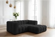 Narożnik Baloo L mini, do salonu, tkanina Tiffany, prawy, czarny