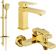 Mexen Uno DQ62 zestaw wannowy, złoty - 71403DQ62-50