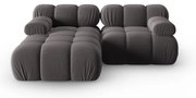 Ciemnoszara aksamitna sofa 191 cm Bellis – Micadoni Home