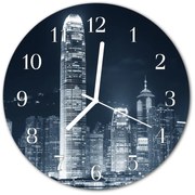 Zegar ścienny okrągły Miasto budynki