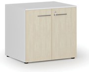 Szafa biurowa z drzwiami PRIMO WHITE, 800 x 640 x 735 mm, biały/brzoza