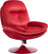 Fotel obrotowy z weluru, czerwony ILMACA