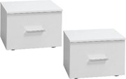 Szafka Nocna ELDRI 46,5 cm Stolik Nocny do Sypialni, Biała