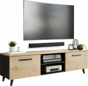 Skandynawska szafka RTV na nóżkach do salonu dąb artisan C0-P76