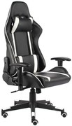Czarno-białe krzesło gamingowe obrotowe R4-B33