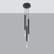 Lampa wisząca MOZAICA 3P czarna/chrom SOLLUX  LIGHTING