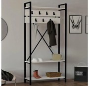 Ściana do przedpokoju ALFA 180x90 cm biały/czarny