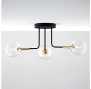 Jupiter 2039 - Żyrandol BURANO 3xG9/10W/230V czarny/złoty/przezroczysty