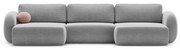 Jasnoszary rozkładany/ze schowkiem narożnik z tkaniny szenilowej (w kształcie litery U) Tonale – Cosmopolitan Design
