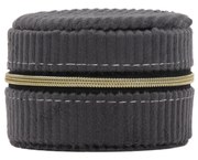 Mała szkatułka na biżuterię, sztruks, Ø 8 cm