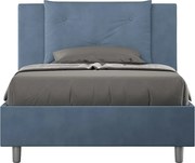 Łóżko bez stelaża tapicerowane 120x200 microfibra niebieski Appia