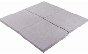 Mata Do Zabawy 120x120cm Dla Dziecka Kwadratowa Składana, Welurowa, Jasnoszara - Meowbaby®
