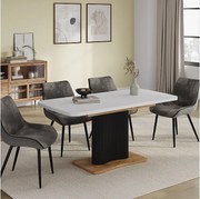 Stół jadalny biały/złoty dąb 120x80x77.4 fenaro