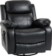 HOMCOM Fotel masujący z 8 głowicami wibracyjnymi, fotel relaksacyjny, regulowane oparcie + podnóżek, czarny | Aosom PL