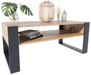 Ława Do Salonu Z Półką Dąb + Czarny P9-F32