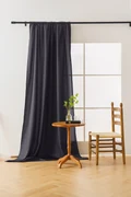 Ciemnoszara zasłona OXFORD 140x250 cm Zawieszanie: Taśma z wiązaniami