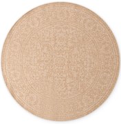 Dywan zewnętrzny dwustronny Duet beżowo-kremowy 160 cm x 160 cm koło