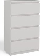 Komoda Malwa M4 | Biała | 70x40x97 cm | Nowoczesna 4 Szuflady