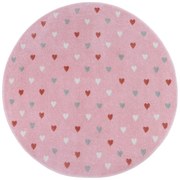 Różowy dywan dziecięcy ø 140 cm Little Hearts – Hanse Home