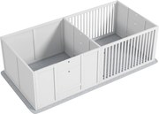 PawHut Klatka dla Szczeniąt, z Podkładką, Łatwa do Czyszczenia, Drewno, 166x80x50 cm, Biały