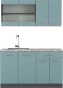 Pojedyncza kuchnia niebiesko-szary/antracytowy 140x60x81.6 r-line