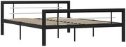 Czarne metalowe łóżko w stylu loftowym 140x200 cm D7-B52