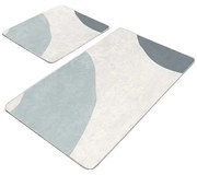 Szaro-kremowe aksamitne dywaniki łazienkowe zestaw 2 szt. 60x100 cm Abstract Shapes – Mila Home