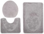 Antypoślizgowy popielaty zestaw chodniczków łazienkowych R6-S43