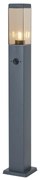 Lampa zewnętrzna ciemnoszara z przydymionym szkłem 80 cm IP44 z gniazdem i czujnikiem ruchu - Malios